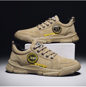 Men Leather Breathable Non Slip Soft Sole Comfy Outdoor Casual Labor Safety Shoes