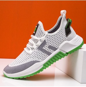 Men Knitted Fabric Breathable Non Slip Soft Sole Sport Casaul Running Shoes