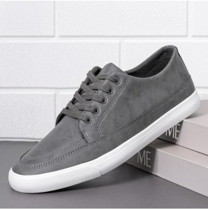 Men Breathable Soft Thick Bottom Vintage Solid Lace Up Comfy Casual Shoes
