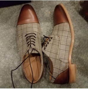 Men British Style Cap Toe Comfy Lace Up Formal Dress Shoes