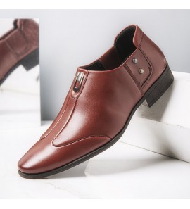 Men Breathable Pointed Head Comfy Slip-On Business Dress Shoes