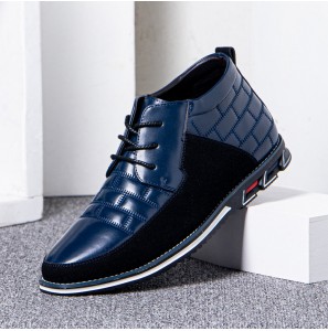 Men Round Toe Comfy Soft Sole Lace-up Business Casual Leather Ankle Boots Men Round Toe Comfy Soft Sole Lace-up Business Casual Leather Ankle Boots