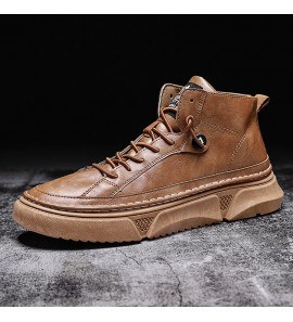 Men Microfiber Leather Waterproof High Top Sport Tooling Boots