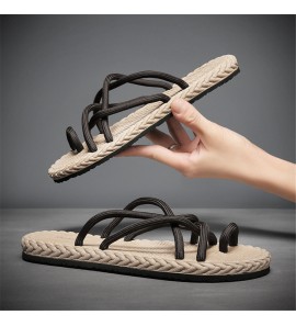 Men Breathable Soft Bottom Non Slip Comfy Clip Toe Beach Casual Slippers