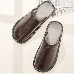 Men Thick-sole Plush Lining Waterproof Slip Resistant Home Winter Slipers