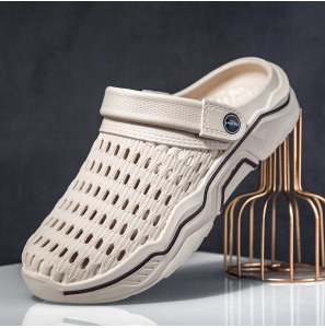 Men Hollow Out Lightweight Soft Sole Pure Color Cushioned Sandals Casual Slippers