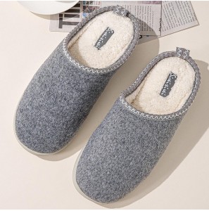 Men Soft Sole Round Head Slip Resistant Thicken Warm Home Winter Slippers